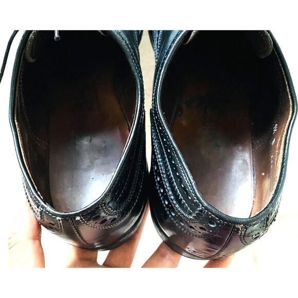 Allen Edmonds McAllister Black Wingtip Oxford Dress Shoes Leather Sz 9.5D main image 8